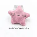 Pink corduroy star pin with cute embroidery and silver metal base, 5cm by 5.5cm size - Deep Pink Star (Without Pin)