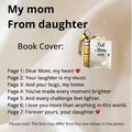 Detail of book pendant for Mom with engraved pages and polished titanium steel finish - For Mother (Two-tone)