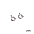 Two 6mm silver stainless steel spring ring clasps for DIY jewelry making necklaces - Spring Clasp 6mm Steel Color (1 pc/Pack)