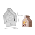 House-shaped resin silicone mold with heart bird patterns and finished candle holder - Peace Dove House