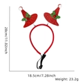 Adjustable Christmas dog headband with red glitter hat and size markings in 28x18.5cm - 2 Bells Christmas Hat