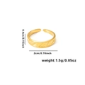 Irregular geometric 18k gold plated stainless steel ring with diagonal engraved pattern - Adjustable Open / Geometric Diagonal Grooves (TYGR0203)