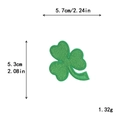 Green shamrock embroidered patch DIY decoration for clothing, size 5.7cm x 5.3cm - GZ-2777 With Adhesive Backing