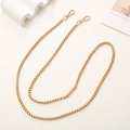 Golden metal crossbody replacement chain strap for bags with secure lobster clasps - Gold Box Chain