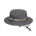 Sombrero de pescador en algodón lavado gris oscuro con ala ancha y barboquejo - Talla única / Gris Negro