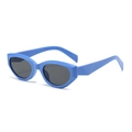 Gafas de sol cat-eye azul brillante con montura geométrica gruesa para estilo streetwear - Montura Azul Lentes Grises