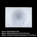 Stampo in silicone per capelli corti di figure in argilla, 6,5x4,8x2,5 cm - Stile 2 / Trasparente