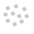 Detailed set of 10 purple daisy flower alloy pendants with gold plating for jewelry making - 10 Pieces Pack / 9# Large Blue Daisy
