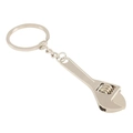 Mini creative silver metal adjustable wrench keychain tool with polished finish on white backdrop - Adjustable Wrench