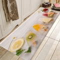 Saugfähige Flanell Küchenläufer Matte mit bunten Fruchteis- und Gänseblümchen-Mustern - 40x60cm / Fruchteis am Stiel