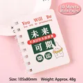Cute cream A7 mini coil notebook featuring a cartoon rabbit and 80 blank pages - Bright Future (1732)