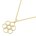 Collana vintage con ciondolo a fiore geometrico traforato in finitura oro lucido - Cerchi intrecciati cavi / Stile A Oro