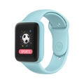 Y68 light blue smart watch with square rounded screen and silicone sports wristband - Light Blue