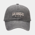 Vintage dark gray washed cotton baseball cap featuring Los Angeles 1850 embroidery - Gray