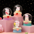 Cute cartoon rabbit crystal balls with colorful cake bases and glowing night light features - 2524# (lights + Snowflakes)
