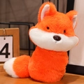 Cute plush orange fox snap bracelet toy with soft fluffy fur for kids and girls - Sitting Fox