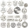 Vintage silver alloy inspirational charms for DIY jewelry making in various shapes - 20 Styles Mixed