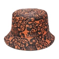 Detail of Halloween bucket hat with spider web ghost patterns and Boo text print - M (56-58cm) / Black Orange Boo Ghost Print (F)