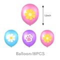 Gabby's Dollhouse 18pcs party balloon set in 12-inch pink blue and purple floral prints - Balloons Set - 18PCS