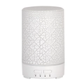 Mini USB humidifier with white crackle texture and LED light control buttons - Plain Style / White
