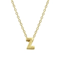 Detailed close-up of golden 925 sterling silver letter Z pendant on a delicate chain - Letter Z / Gold