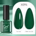 Deep green gel nail polish 7ml X094 with glossy and matte finish visual effects - Ink Green (94)