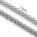 13mm stainless steel heavy curb chain with textured diamond pattern in bright silver - Textured Style (13mm) / Steel