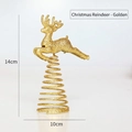 Étoile de sapin de Noël en forme de renne doré scintillant avec dimensions 14cm sur 10cm - Élan Renne - Or / Petit Cimier d'Arbre