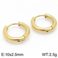 Polished golden stainless steel hoop earrings sized 10x2.5mm and weighing 2.5g - 10x2.5mm / Gold