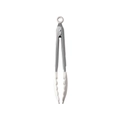 Kitchen food tongs with white silicone tips and stainless steel handles for cooking - Food Clip