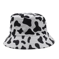 Chapeau bob d'été avec imprimé vache noir et blanc pour protection solaire - M (56-59cm) / Noir 01