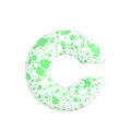 C-shaped ear bone clip with green splattered texture and white minimalist finish - White with Green Splatter Texture (N-740)