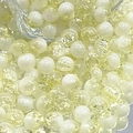 DIY jewelry 10mm round cracked glass beads in light yellow and milky white finish - 10MM Semi-white Crackle Yellow