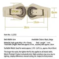 Brede beige elastische damesriem met een dubbele halve maan metalen gesp sluiting - Broken Wit