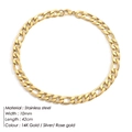 Detailed view of 10mm 14K gold plated stainless steel Figaro link necklace chain - Extra Wide Medium Chain / Gold