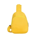 Kids trendy lemon yellow nylon chest bag with adjustable strap and dual zippers - Yellow