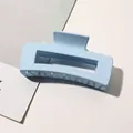 Matte light blue large rectangular hair claw clip with cutout design and secure grip - 10.5cm Rectangular - Macaron Sky Blue