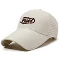 Casquette de baseball beige avec broderie Fuel et trous découpés au laser anti-soleil - Réglable / Beige Clair