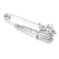 Silver crown brooch pin with sparkling white crystals for scarves and waist adjustment - 8# Silver Crown 6.2*1.6cm
