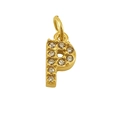 Elegant gold letter P pendant with sparkling crystal inlay for custom jewelry necklaces - Letter P