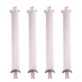 Detailed view of four light pink silk heatless hair rollers with beige snap buttons - OPP Bag (4 Pcs) / Apricot