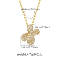 Detail view of 18K gold plated necklace featuring a zircon butterfly pendant with dimensions - Letter X Style (KN0422-X)