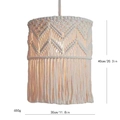 Handwoven macrame pendant light shade with cotton rope tassels and geometric patterns - Style 4 (Diamond Weave)