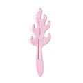 Pink flame-shaped vented hairbrush for voluminous styling on a clean white background - Flame Shape / Pink Flame