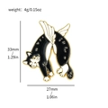 Cartoon enamel pin featuring a black and white cat with golden wings on white background - Angel Cat (XZ2355-5)