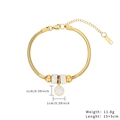 18K gold plated titanium snake chain bracelet with butterfly and star charms for women - Round Pendant / Gold