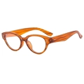 Retro cat-eye glasses with amber tortoiseshell frame and metallic dot details - Grain Frame Clear Lenses