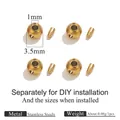 Golden 3.5mm stainless steel bead stopper with 1mm hole for DIY jewelry making - Round / Outer 3.5mm/Hole 1mm / Gold