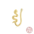 Golden S925 sterling silver snake nose cuff earring with high polish finish - Gold Snake