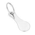Polished silver stainless steel shopping cart token keychain in flat spoon design - Type 1 55X23MM